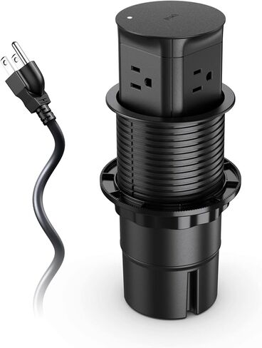 Pop up Outlet for Countertop,3-1/8 inch Hole Desk Grommet Power Station,20W USB C Fast Charging,8 Outlets 4-USB,Kitchen Island Pop Up Electrical Outlet,Office Power Supply,Black in Kuwait