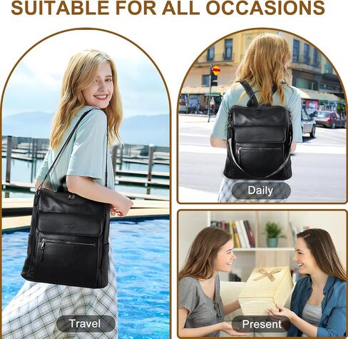 VASCHY Backpack Purse for Women, Large Vegan Leather Backpack Purse with Wallet Pouch Set Convertible Handbag for Ladies Guitar Strap Pink in Saudi Arabia