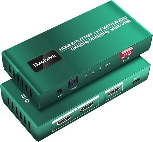 8K HDMI Splitter 1 in 4 Out 4k 120hz hue sync Box 1x4 hdmi Splitter 4k 120hz 4 Way hdmi 2.1 Splitter 1 in 4 Out 4k 120hz hdmi 4 Way Splitter 1 in 4 Out 8k hdmi 2.1 Splitter 1x4 8k PS5 Daoistek in Saudi Arabia
