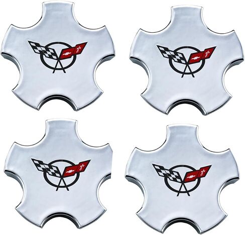 4 Cap Pcs Deal 2000-2004 C5 Corvette Z06 C5 Flag Wheel Center Caps (Chrome Red) in Saudi Arabia