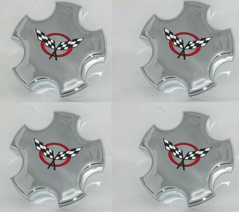 4 Cap Pcs Deal 2000-2004 C5 Corvette Z06 C5 Flag Wheel Center Caps (Chrome Red) in Saudi Arabia