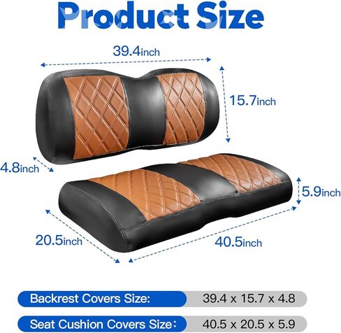 أغطية مقاعد NOKINS لعربة الجولف الماسية تناسب EZGO TXT RXV Freedom Liberty Express وسادة مقعد أمامية ممتازة، بدون دباسة، فينيل ممتاز، أغطية مقاعد أمامية بديلة قابلة للتنفس لعربة الجولف in Kuwait