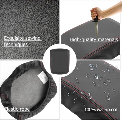 Center Console Cover Compatible with 2024 2025 Ford Ranger Accessories 2025 Ranger XL/XLT/Lariat/Raptor Armrest Console Cover Soft Leather,Thick Black in Saudi Arabia