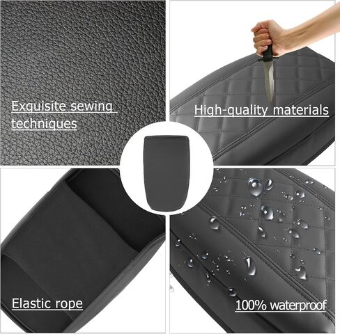 Center Console Cover Compatible with 2024 2025 Ford Ranger Accessories 2025 Ranger XL/XLT/Lariat/Raptor Armrest Console Cover Soft Leather,Thick Black in Saudi Arabia