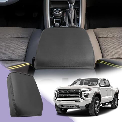 Center Console Cover Compatible with 2024 2025 Ford Ranger Accessories 2025 Ranger XL/XLT/Lariat/Raptor Armrest Console Cover Soft Leather,Thick Black in Saudi Arabia