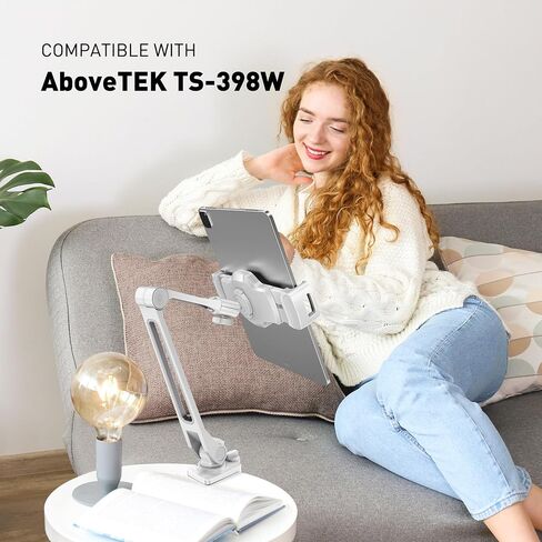 AboveTEK Bracket Tablet Holder for 4.7" to 13.5" Tablet & Phone (Holder Only), to Be Paired with Compatible Tablet Stand as Swivel Clamp Mount for Kitchen Office Desk white in Saudi Arabia