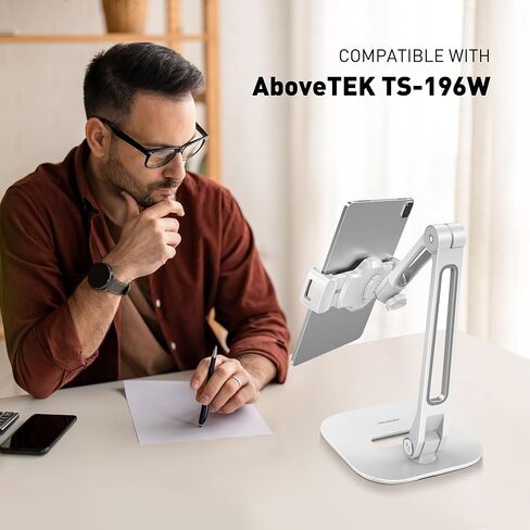 AboveTEK Bracket Tablet Holder for 4.7" to 13.5" Tablet & Phone (Holder Only), to Be Paired with Compatible Tablet Stand as Swivel Clamp Mount for Kitchen Office Desk white in Saudi Arabia