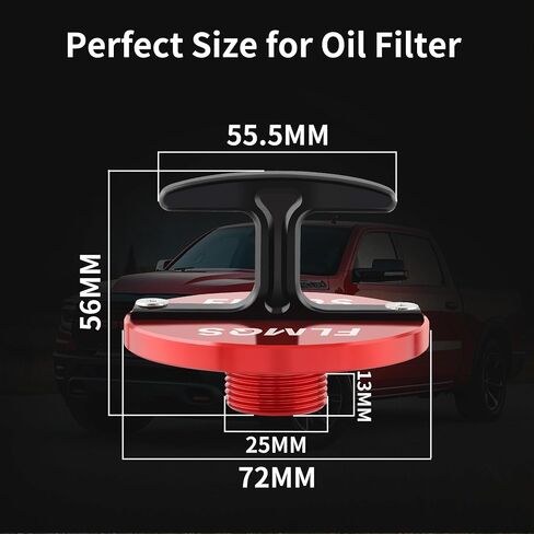 Oil Filter Plug Tool, Aluminum Alloy Oil Filter Plug Cap Off Tool For Dodge Ram 2500, 3500, 4500, 5500 Cummins Turbo Diesel 5.7L 5.9L 6.4L 6.7L MO285 05083285AA Car Accessories-Red in Saudi Arabia