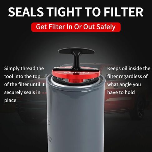 Oil Filter Plug Tool, Aluminum Alloy Oil Filter Plug Cap Off Tool For Dodge Ram 2500, 3500, 4500, 5500 Cummins Turbo Diesel 5.7L 5.9L 6.4L 6.7L MO285 05083285AA Car Accessories-Red in Saudi Arabia