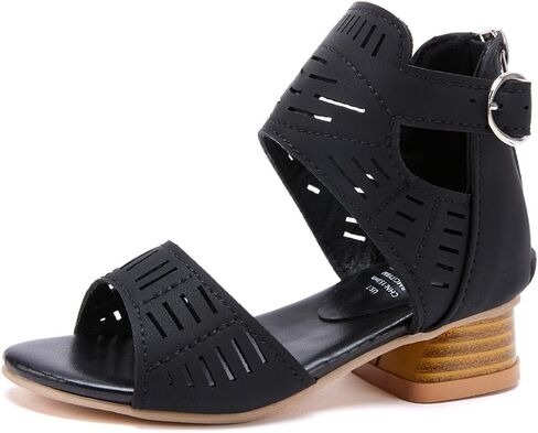 BMCiTYBM Girls Sandals Low Heels Flower Wedding Shoes Dress Pump Ankle Strap Open Toe Toddler Little Big Kids in Saudi Arabia