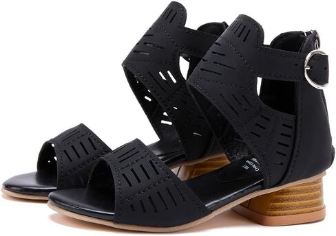 BMCiTYBM Girls Sandals Low Heels Flower Wedding Shoes Dress Pump Ankle Strap Open Toe Toddler Little Big Kids in Saudi Arabia