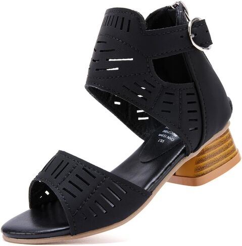 BMCiTYBM Girls Sandals Low Heels Flower Wedding Shoes Dress Pump Ankle Strap Open Toe Toddler Little Big Kids in Saudi Arabia