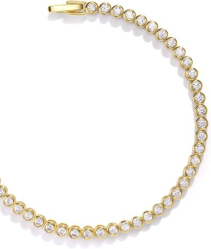 14K Gold Filled Tennis Bracelets for Women |2mm 2.5mm 3mmCubic Zirconia Bezel Gold Tennis Bracelet|Jewelry Gift for Women Valentines Mother Christmas Wedding Birthday 6.15/6.75/7.15 In in Saudi Arabia