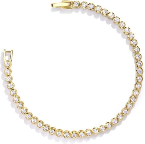 14K Gold Filled Tennis Bracelets for Women |2mm 2.5mm 3mmCubic Zirconia Bezel Gold Tennis Bracelet|Jewelry Gift for Women Valentines Mother Christmas Wedding Birthday 6.15/6.75/7.15 In in Saudi Arabia