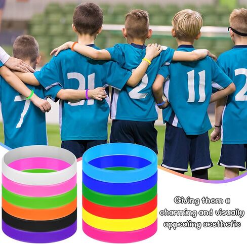 12 Pcs Rubber Bracelets Silicone Wristbands 12 Colors/Black/Green/Yellow/Orange/Blue/Purple, Sport Elastic Silicone Bands in Kuwait