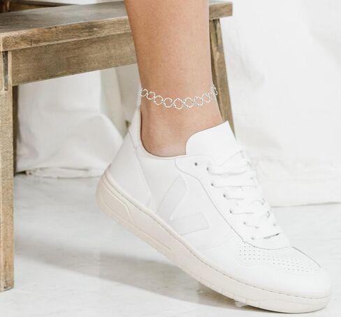 Savlano 925 Sterling Silver Silver Circle Link Bracelet/Anklet - Hoop & Bead Round Link for Women يأتي مربع الهدايا - المصنوع في إيطاليا in Saudi Arabia