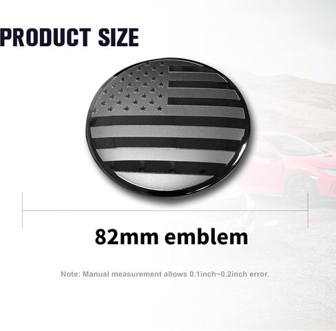 Front Hood American Flag Emblem Fits for BMW, Rear Trunk USA Flag Emblem Badge Nameplate for X3 X5 X6 3 4 5 6 7 8 Series (Black, 82mm) in Saudi Arabia