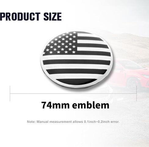 Front Hood American Flag Emblem Fits for BMW, Rear Trunk USA Flag Emblem Badge Nameplate for X3 X5 X6 3 4 5 6 7 8 Series (Black, 82mm) in Saudi Arabia