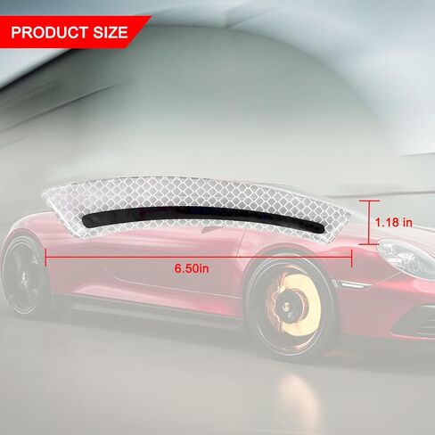 4PCS Car Wheel Eyebrow Reflective Stickers, Waterproof Anti-Scratch Auto Bumper Fender Safety Reflector Guard Strips Trim Side Marker, Vehicle Exterior Accessories, Universal Fit（White） in Kuwait
