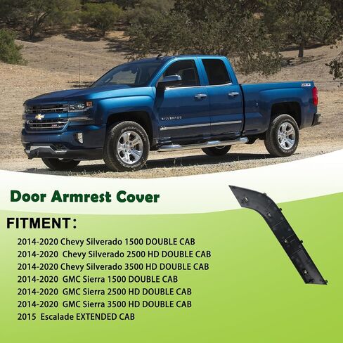 Door Armrest Cover Trim Front Left Driver Side Door Panel Arm Rest Bezel Black Compatible with 2014-2020 Chevrolet Chevy Silverado GMC Sierra Replaces 23291499 22824676 in Saudi Arabia