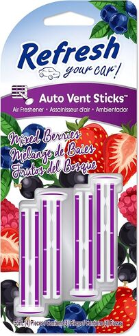 Car Air Freshener, Odor Eliminator, Set of 4 Auto Vent Sticks, Mixed Berries Scent, Refresh Your Car in Saudi Arabia