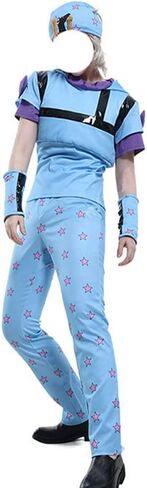 Johnny Joestar Cosplay Costume Blue Suit ohnny Joestar Cosplay Costume Outfit With Hat in Saudi Arabia