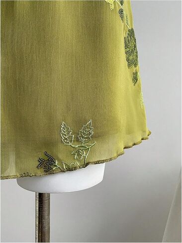 SweatyRocks Women's Sequin Mesh Mini Skirt Floral Embroidery Y2K Sparkly Skirts in Saudi Arabia