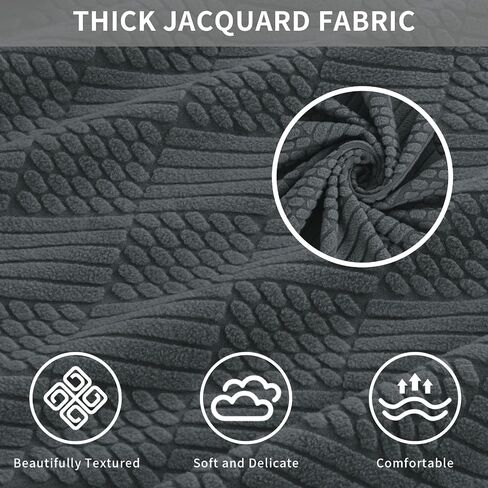 Easy-Going Waterproof Couch Cushion Covers for Couches and Sofas, Stretch Jacquard Sofa Seat Cover Replacement for Dogs, Pets & Kids, Durable Furniture Protector for Sofa Cushions, Dark Gray in Saudi Arabia