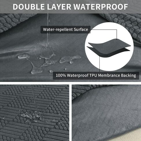 Easy-Going Waterproof Couch Cushion Covers for Couches and Sofas, Stretch Jacquard Sofa Seat Cover Replacement for Dogs, Pets & Kids, Durable Furniture Protector for Sofa Cushions, Dark Gray in Saudi Arabia