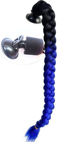 كأس الشفط ذيل الدراجات النارية خواص الأسلاك التوصيل المصنوع مجعد الضفائر الشعر الألياف الاصطناعية ذيول أومبر لون 22 بوصة (خوذة غير متضمنة) in Kuwait