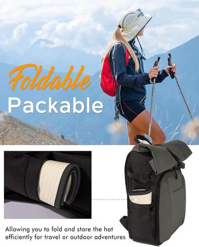 TOP-EX L/XL Ponytail Sun Hats for Women with Neck Flap UPF 50 Wide Brim Summer Hat Sunglass Lock Waterproof Packable in Saudi Arabia
