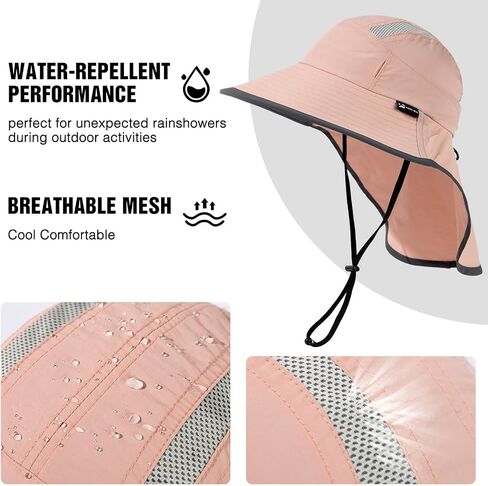 TOP-EX L/XL Ponytail Sun Hats for Women with Neck Flap UPF 50 Wide Brim Summer Hat Sunglass Lock Waterproof Packable in Saudi Arabia