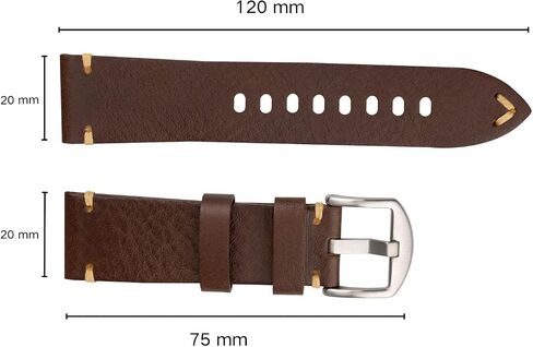 Leather Watch Band 20mm 22mm - Fast Release Old Fashioned Genuine Watch Strap for Men & Women, Top Grain Leather in Saudi Arabia