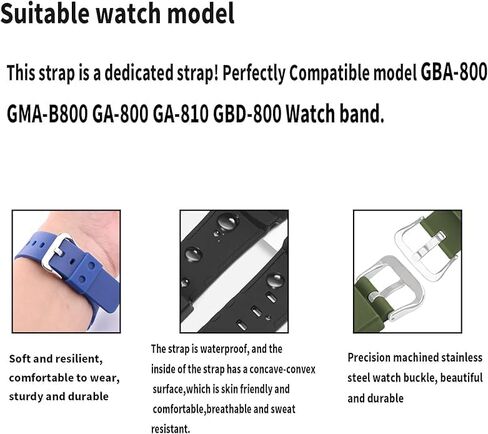 21mm×16mm Resin Watch Band Compatible for Casio G-Squad GBA-800 GBD-800 Strap Wirstband accessories replacement for Men and Women in Saudi Arabia