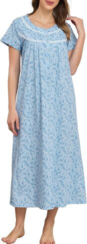 IZZY + TOBY Nightgowns for Women Knit Cotton Night Dress Soft Short Sleeve Ladies Gowns in Saudi Arabia