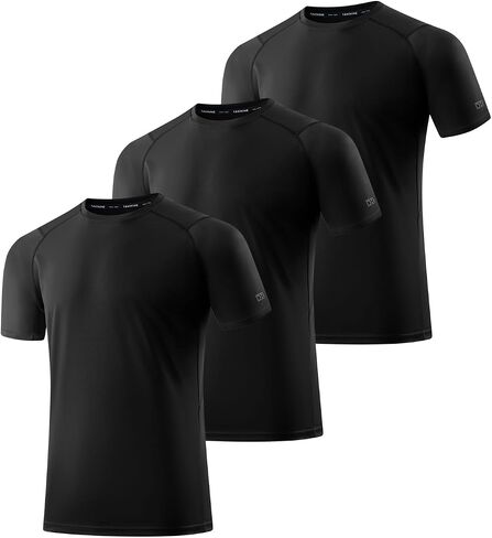 3 Pack Men Workout Shirts Quick Dry UPF 50+ Sun Protection Moisture Wicking Short Sleeve Athletic T-Shirts Rash Guard in Saudi Arabia
