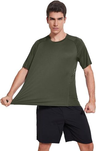 3 Pack Men Workout Shirts Quick Dry UPF 50+ Sun Protection Moisture Wicking Short Sleeve Athletic T-Shirts Rash Guard in Saudi Arabia