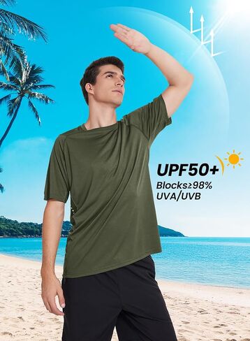 3 Pack Men Workout Shirts Quick Dry UPF 50+ Sun Protection Moisture Wicking Short Sleeve Athletic T-Shirts Rash Guard in Saudi Arabia