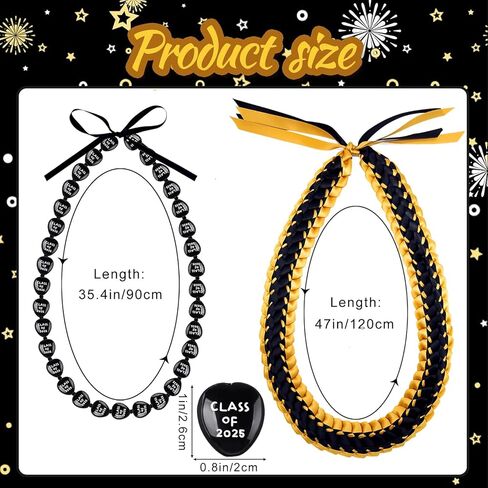 2 قطع الفئة 0F 2025 كوكوي المكسرات ليي قلادة التخرج شريط التخرج مزدوج مضفر قلادة القوس الإغلاق الفئة من 2025 هدايا لالحفاظ على التخرج من كلية الثانوية in Kuwait