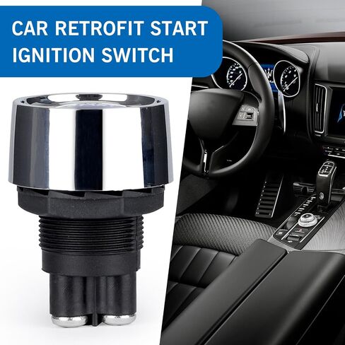 1 PC Car Engine STRIPTION STANCE IGNITION SWITCH ، 1.8 "× 1.3" 12V 50A ملحق تبديل بدء التشغيل بدون مفتاح ، استبدال زر بدء تشغيل المحرك ، Universal for Cars Trucks Boat (Blue) in Kuwait