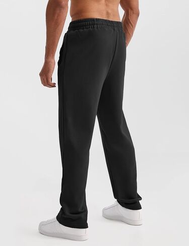 Ouber Men's Loose-Fit Gym Sweatpants Workout Joggers Open Bottom Pants with Pockets in Saudi Arabia