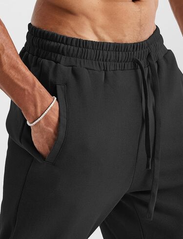 Ouber Men's Loose-Fit Gym Sweatpants Workout Joggers Open Bottom Pants with Pockets in Saudi Arabia