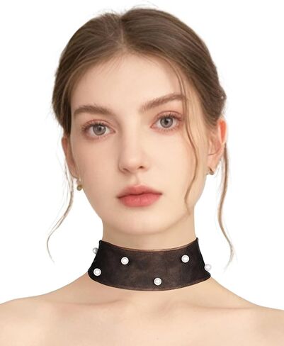 Choker Necklace for Women, Tulle Sheer Pearl Neck Scarf Light Soft Fashion Scarves Neckerchief in Saudi Arabia