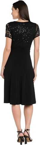 R&M Richards Women's Embellished Cascade Faux Wrap Dress in Saudi Arabia