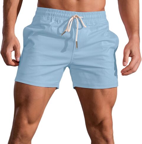 Oymyakon Men's 5 Inch Shorts Cotton Casual Shorts Summer Classic Fit Elastic Waist Workout Short with Pockets in Kuwait