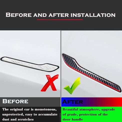 YHCDSEA MODEL 3 Y CORBON CORBON FIBER DOOR COVERTIVER COPERITION 4 PCS/SET TESLA MODEL 3 MODEL 3 Accessories (ألياف الكربون الأسود) in Kuwait