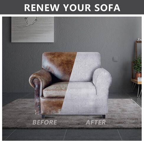 أغطية Molasofa Loveseat - غطاء الأريكة للأرائك الجلدية ، أغطية Loves Loveat الناعمة والقابلة للغسل بجودة تشبه الجلود. غطاء الأريكة غير الملموس غير المنقوش للحيوانات الأليفة والأطفال (بني داكن) in Kuwait