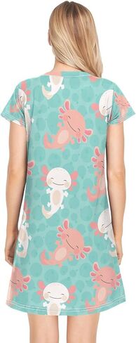 VKPSCHJ Sleepwear for Women Nightgown,Casual Soft Sleep Shirts Scoopneck,Short Sleeve Sleepdress Comfy House Dress for Ladies in Saudi Arabia