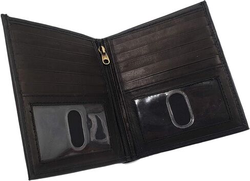 ag wallets Men's RFID Genuine Leather European Bifold Wallet Hipster 2 ID Windows (Black) in Saudi Arabia