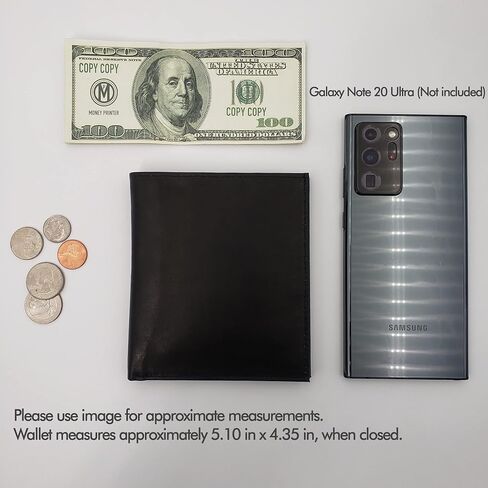 ag wallets Men's RFID Genuine Leather European Bifold Wallet Hipster 2 ID Windows (Black) in Saudi Arabia